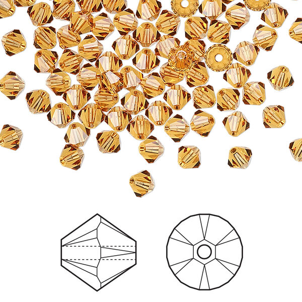 Bead 1440pk topaz, Swarovski® 4mm XILION bicone 5328 image number 0