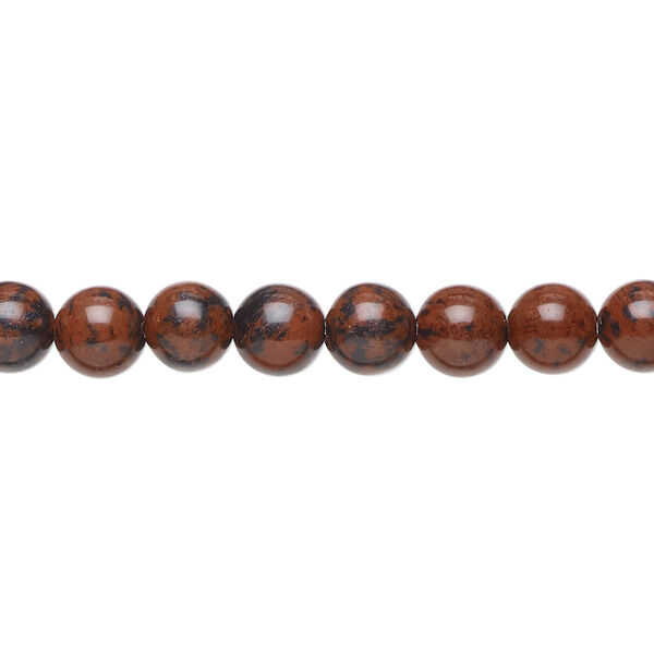 Mahogany obsidian 1pkg1, round bead natural 15.5-16 inch 6mm image number 0