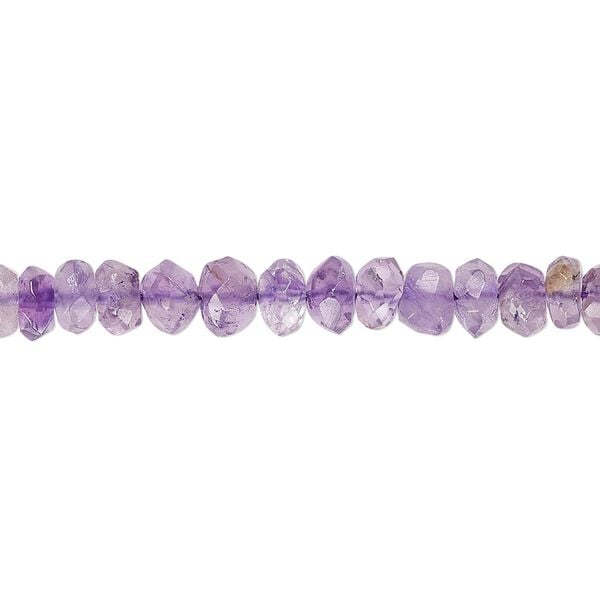 Amethyst 1pkg1, hand-cut faceted rondelle bead 13 inch 4x2mm-6x4mm image number 0