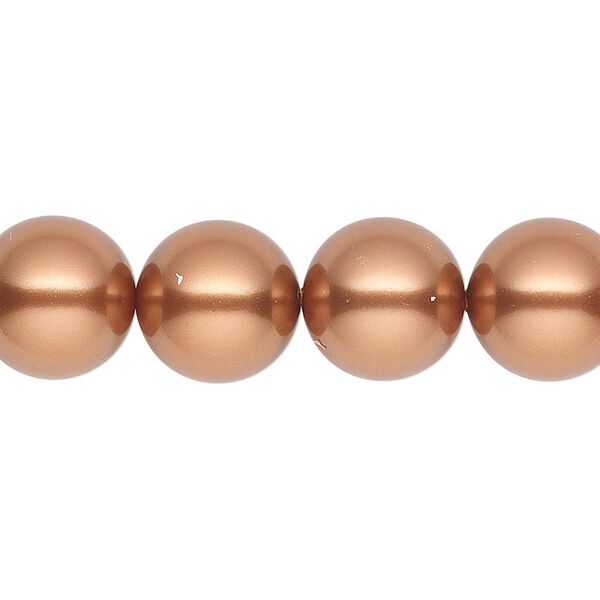 Pearl 100pk copper, Swarovski® 12mm round 5810 image number 0