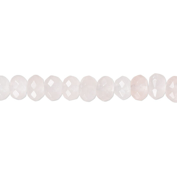 Rose quartz 1pkg1, tumbled faceted rondelle bead natural 15.5-16 inch 6x4mm image number 0