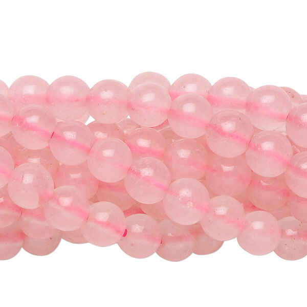 Rose quartz 1pkg10, round bead 15.5-16 inch 6mm image number 0