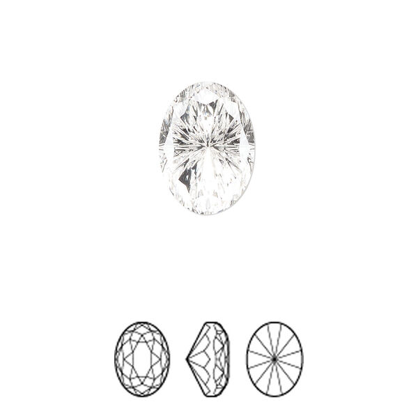 Fancy stone 1pk crystal foil back, Crystal Passions® 14x10mm magical oval 4160 image number 0