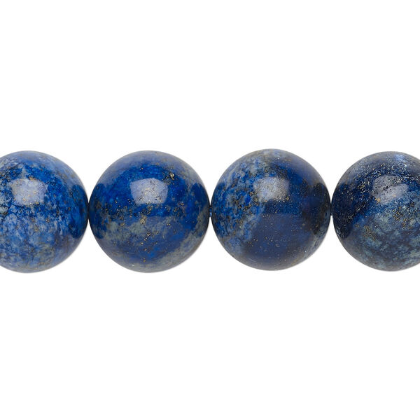 Bead 1pkg1 lapis lazuli, 14-15mm round C grade, 8 inch dyed image number 0