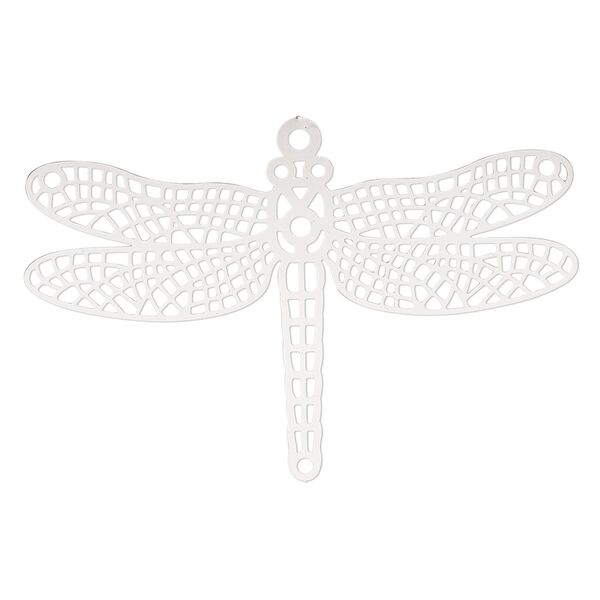 Focal, Lazer Lace™, stainless steel, 59.5x36mm double-sided dragonfly. Sold per pkg of 2. image number 0