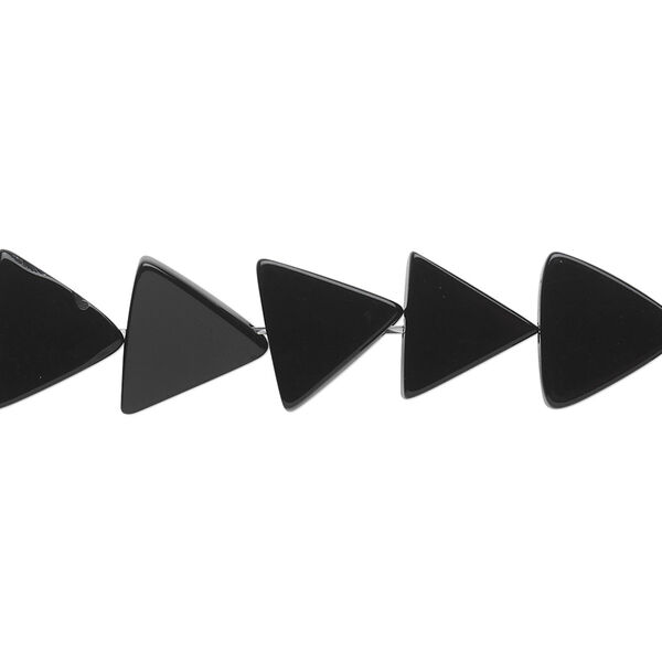 Black onyx 1pkg1, flat triangle bead B grade, 15.5-16 inch 10.5mm image number 0