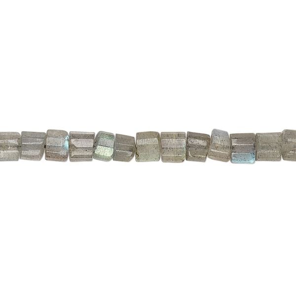 Labradorite 1pkg1, hand-cut faceted heishi bead natural 12 inch 4x3mm-6x4mm image number 0