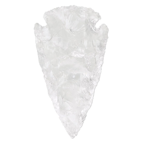 Quartz crystal 1pkg1, hand-knapped undrilled arrowhead focal natural 31x19mm-38x25mm image number 0