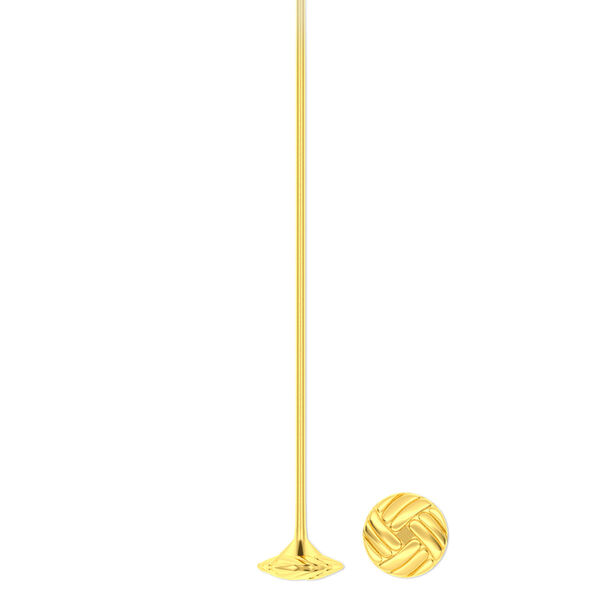 Head pin, gold-finished "pewter" (zinc-based alloy), 2 inches with 6mm knot, 21 gauge Sold per pkg of 20. image number 0