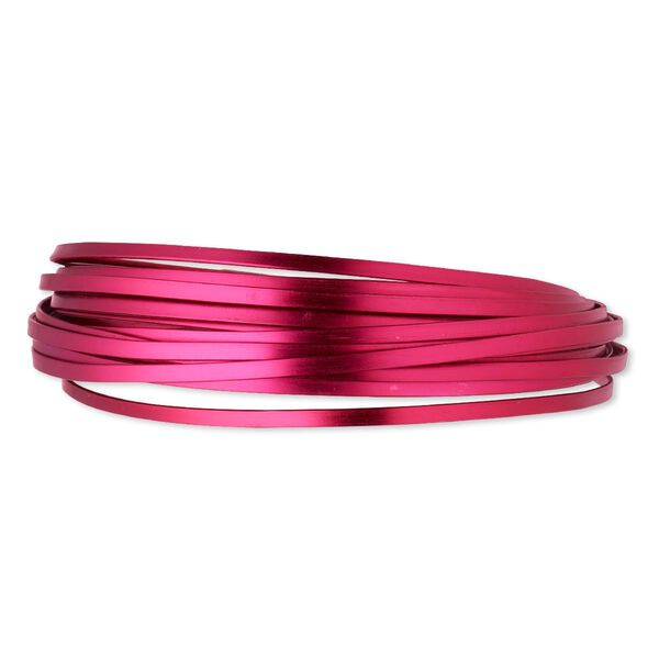 Wire, anodized aluminum, magenta, 3.5x1mm flat, 16 gauge. Sold per pkg of 18 feet. image number 0