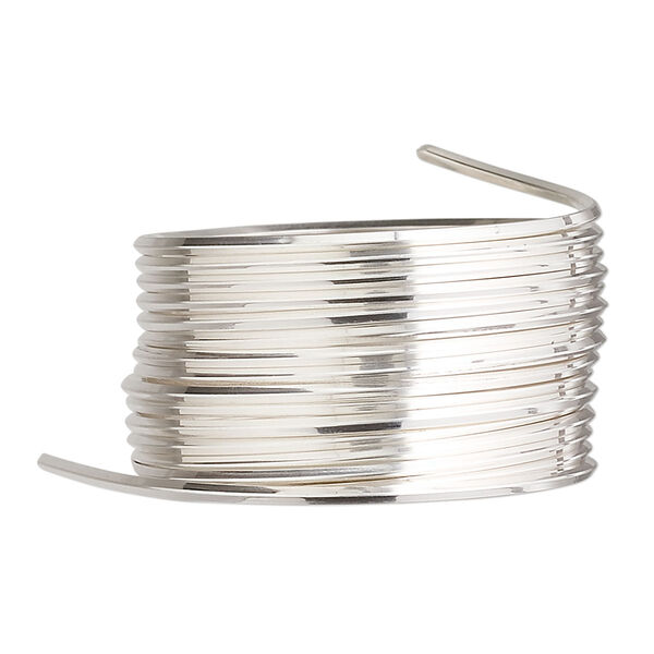 Wire, sterling silver, half-hard, square, 18 gauge. Sold per pkg of 5 feet. image number 0