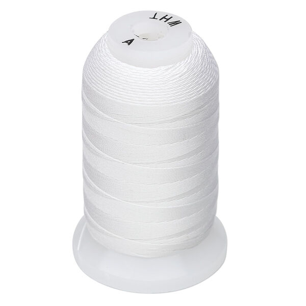 Thread, Purely Silk™, white, size A. Sold per 425-yard spool. image number 0