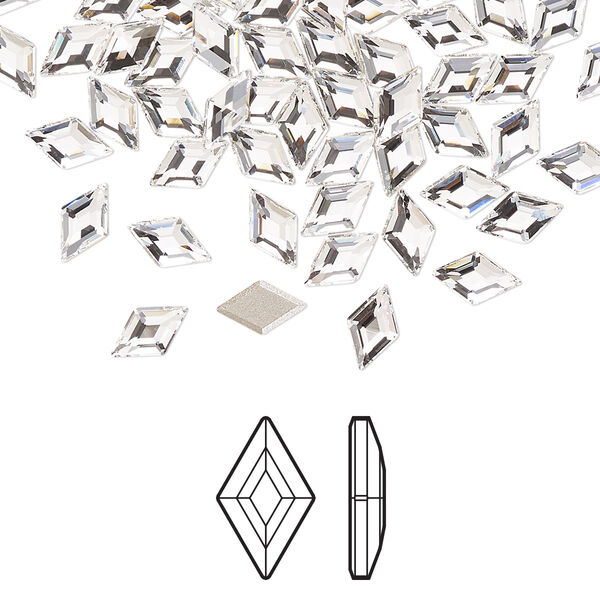 Flat back 6pk crystal foil back, Crystal Passions® 6.6x3.9mm diamond 2773 image number 0