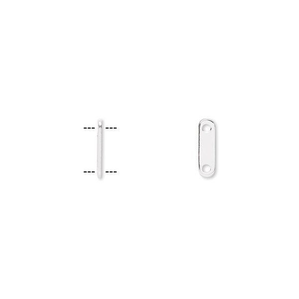 Spacer bar, sterling silver-filled, 9x2.5mm 2-strand, fits up to 5.5mm bead. Sold per pkg of 10. image number 0