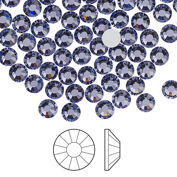 Flat back 1440pk tanzanite foil back, Preciosa Viva 12® Czech crystal rhinestone 4.6-4.8mm chaton rose round SS20 image number 0