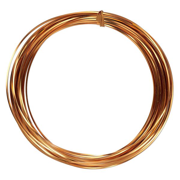 Wire, anodized aluminum, pkg/45 feet, 1.2mm square, approximately 16 gauge, orange-copper. image number 0