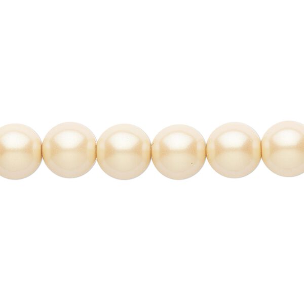 Bead, Czech pearl-coated glass druk, opaque iridescent dark cream, 8mm round. Sold per 15-1/2" to 16" strand. image number 0