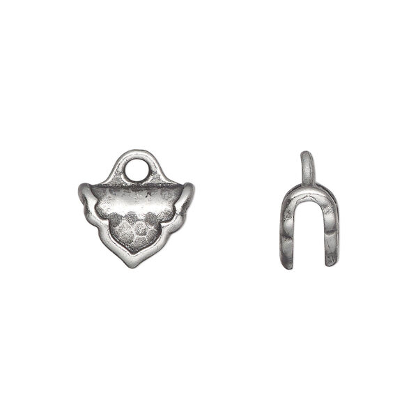 Crimp end, TierraCast®, pewter (tin-based alloy), 12x8mm palace, 2.7mm inside diameter. Sold per pkg of 2. image number 0