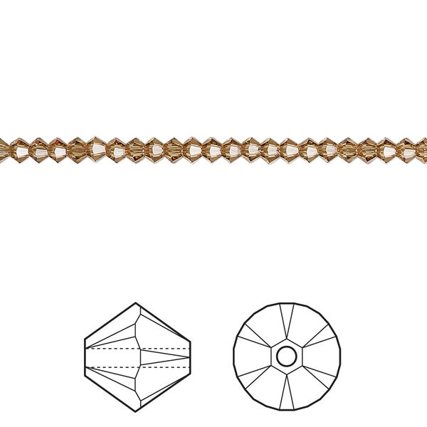 Bead 48pk light Colorado topaz, Crystal Passions® 2.5mm bicone 5328 image number 0