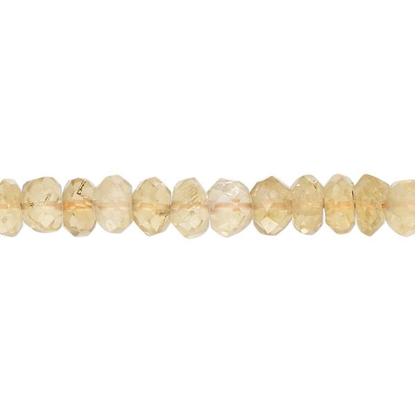 Citrine 1pkg1, hand-cut micro-faceted rondelle bead 14 inch 6x4mm-7x5mm image number 0