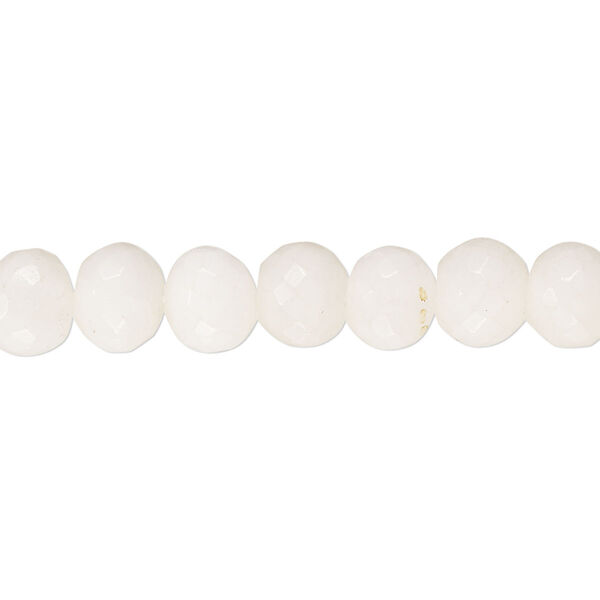 Snow quartz 1pkg1, hand-cut faceted rondelle bead natural 14 inch 7x5mm-8x7mm image number 0