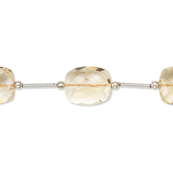 Citrine 1pkg5, hand-cut faceted rectangle bead 12x10mm-14x10mm image number 0
