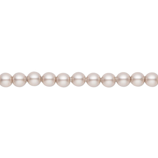 Pearl 100pk powder almond, Crystal Passions® 4mm round 5810 image number 0