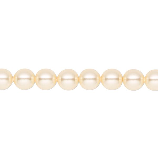 Pearl 50pk light gold, Crystal Passions® 6mm round 5810 image number 0