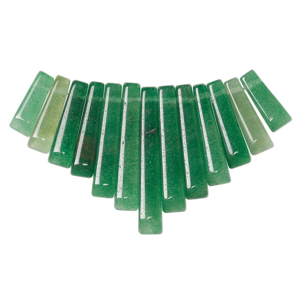 Green aventurine 1pkg13, fan focal natural 26x10mm-29x12mm image number 0