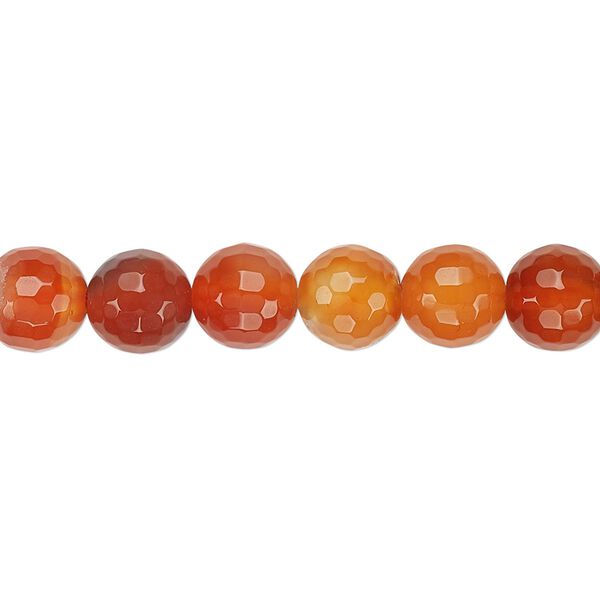 Red agate 1pkg1, faceted round bead 15 inch 8-9mm image number 0