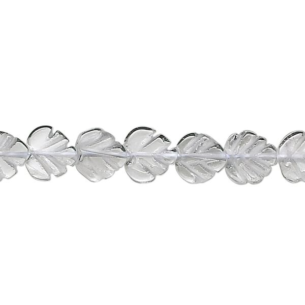 Quartz crystal 1pkg1, hand-cut carved leaf bead natural 15.5-16 inch 8x7mm-10x9mm image number 0