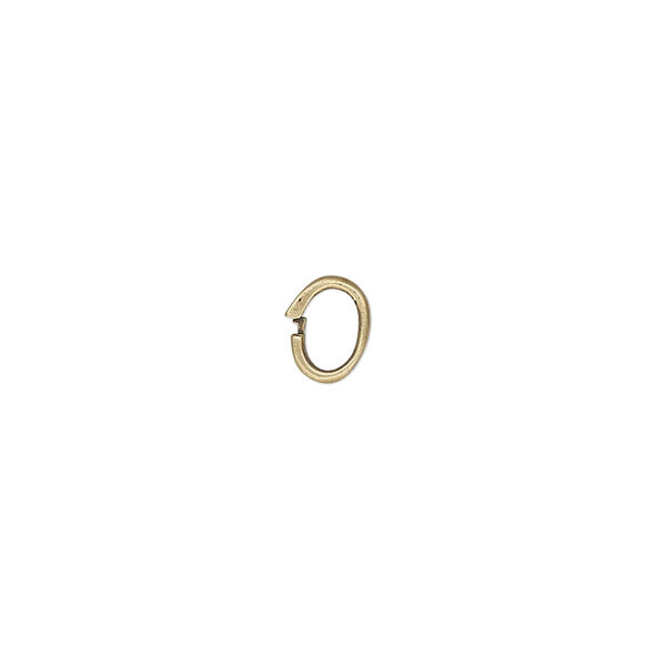 Loop Lock™, JBB Findings, antiqued brass, 7x5mm smooth oval. Sold per pkg of 4. image number 0