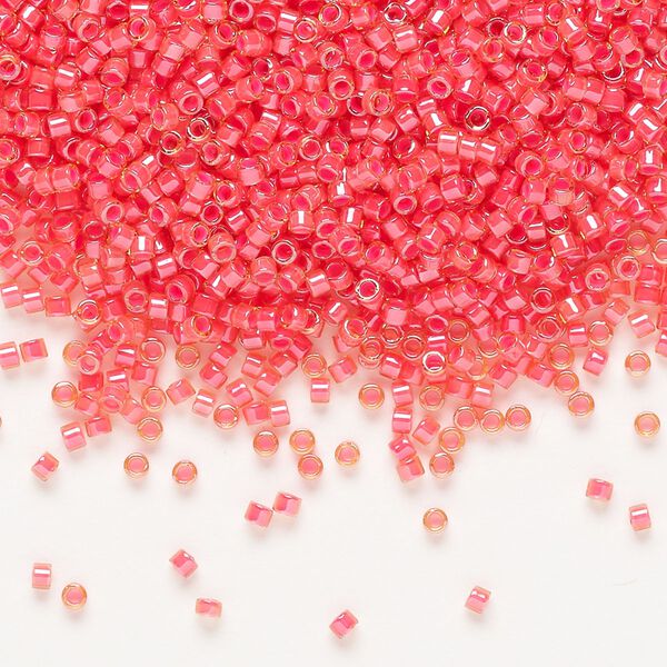 Seed bead, Delica®, glass, pkg/50g, #11 round, opaque luminous poppy red (DB-2051). image number 0