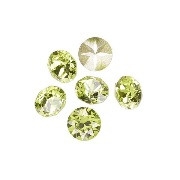 Chaton 6pk citrus green foil back, Crystal Passions® 8.16-8.41mm round SS39 1088 image number 0