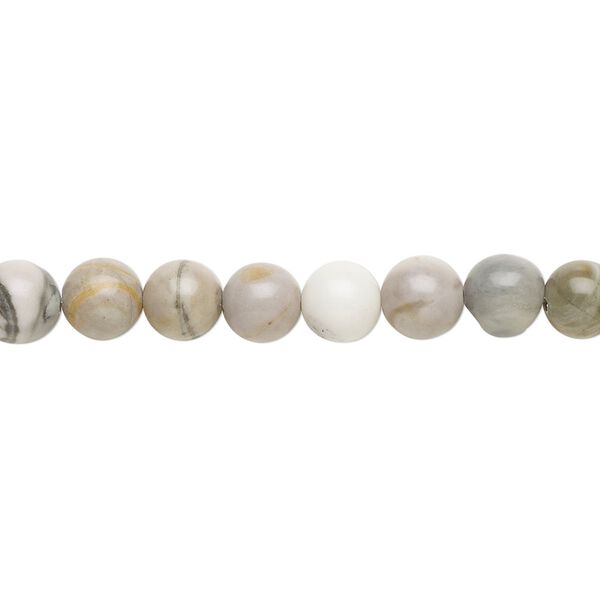 Picasso "jasper" 1pkg1, round bead natural 15.5-16 inch 6mm image number 0