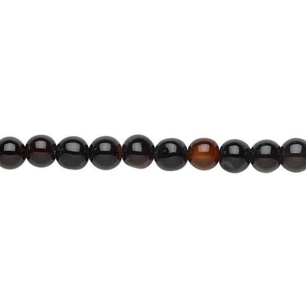 Red agate / black agate / brown agate 1pkg1, round bead 14 inch 4-5mm image number 0