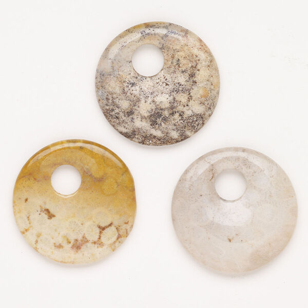 Fossil 1pkg1, undrilled go-go focal natural 40mm image number 0