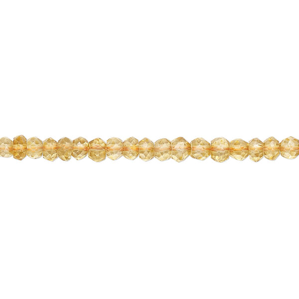 Citrine 1pkg1, hand-cut faceted rondelle bead 15.5-16 inch 3x2mm image number 0