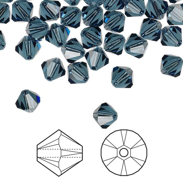Bead 24pk Montana, Crystal Passions® 6mm bicone 5328 image number 0
