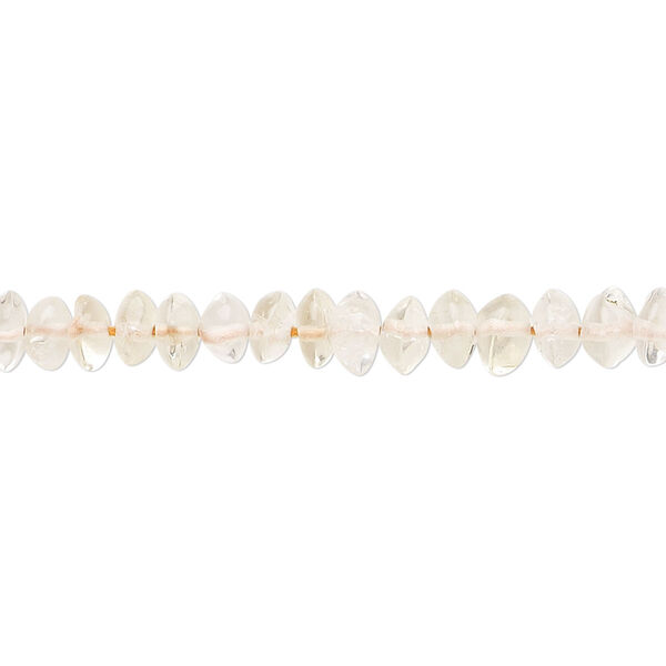 Citrine / quartz crystal 1pkg1, hand-cut saucer bead 14 inch 4x2mm-6x4mm image number 0