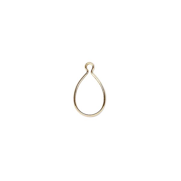 Drop, Wrap-Tite®, 14Kt gold-filled, 10x7mm pear bezel setting. Sold per pkg of 2. image number 0