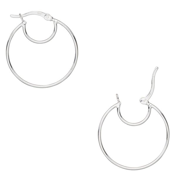 Hoop, sterling silver, 25mm round with closed loop, 19 gauge. Sold per pair. image number 0