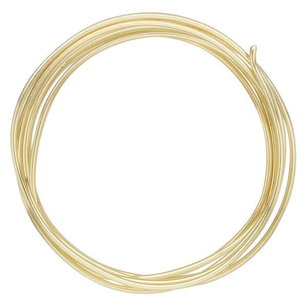 Wire, ParaWire™, gold-finished and silver-plated copper, round, 12 gauge. Sold per 5-foot section. image number 0