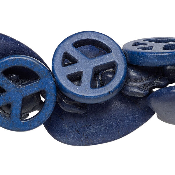 "Howlite" 1pkg3, mixed shape bead 15 inch mix 4-30mm image number 0