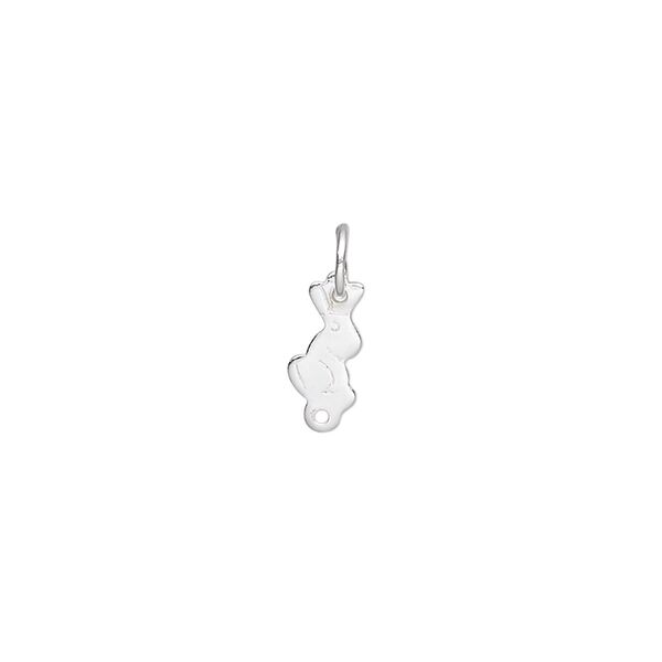 Charm, sterling silver, 10x5mm rabbit with loop. Sold per pkg of 8. image number 0