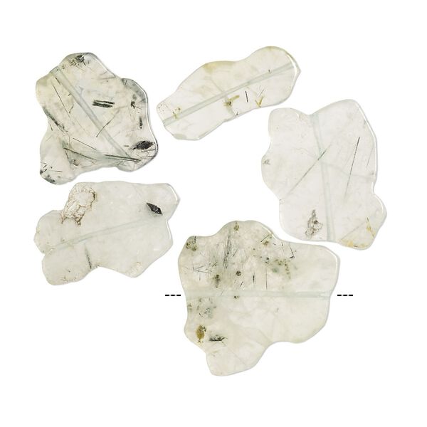 Prehnite 1pkg5, flat freeform bead natural 22x14mm-40x33mm image number 0