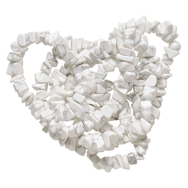 Howlite 1pkg1, chip bead natural 32 inch small to large image number 0