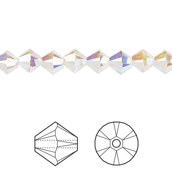 Bead 360pk crystal AB 2X, Swarovski® 6mm XILION bicone 5328 image number 0
