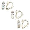 Earring mix, clip-on, Everyday Jewelry, imitation rhodium-finished "pewter" (zinc-based alloy) and glass, multicolored, 16mm. Sold per pkg of 3 pairs. image number 0
