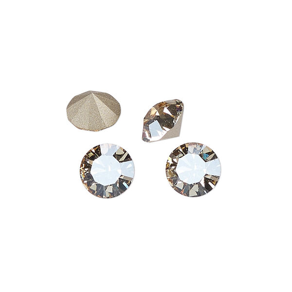 Chaton 8pk crystal honey foil back, Preciosa MAXIMA Czech crystal rhinestone 8.16-8.41mm 15-cut faceted round SS39 image number 0